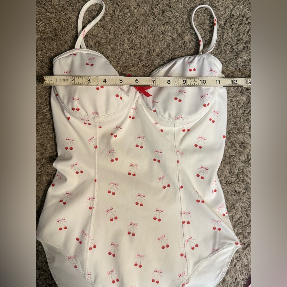 LoveShackFancy Veranda Mina One Piece | Cherry Bow Print | Dustbag | NWT | S - Picture 3 of 15